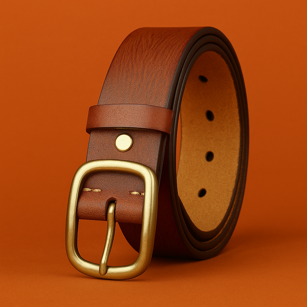 Naked Soles | LucienneBrass | Leather Belt – Vintage Metal Finish