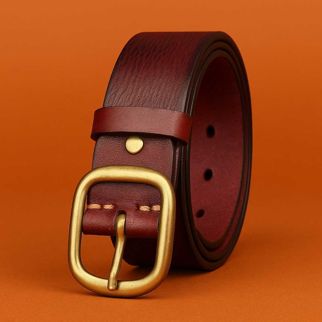 Naked Soles | LucienneBrass | Leather Belt – Vintage Metal Finish