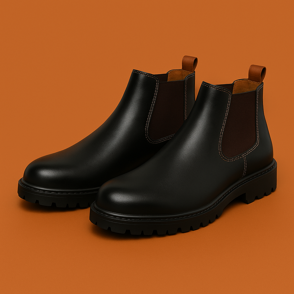 Naked Soles | DedricForm | Black Chelsea Boots for Men – Classic Everyday Comfort