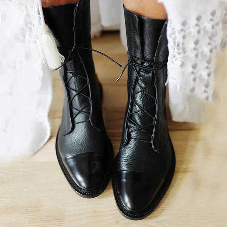 Naked Soles | LeoraBlock | Women’s Vintage Block Heel Boots – Timeless Appeal