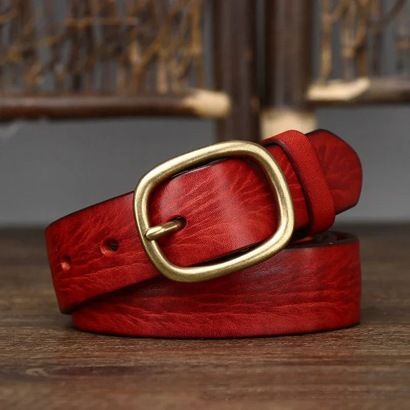 Naked Soles | LucienneBrass | Leather Belt – Vintage Metal Finish