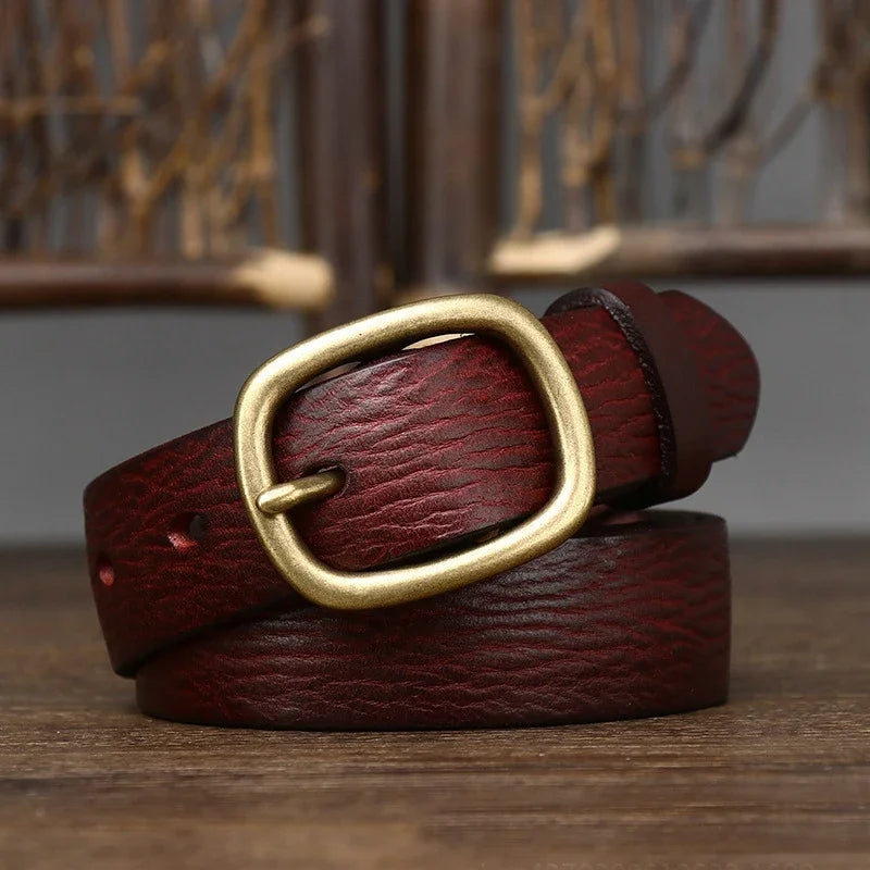 Naked Soles | LucienneBrass | Leather Belt – Vintage Metal Finish