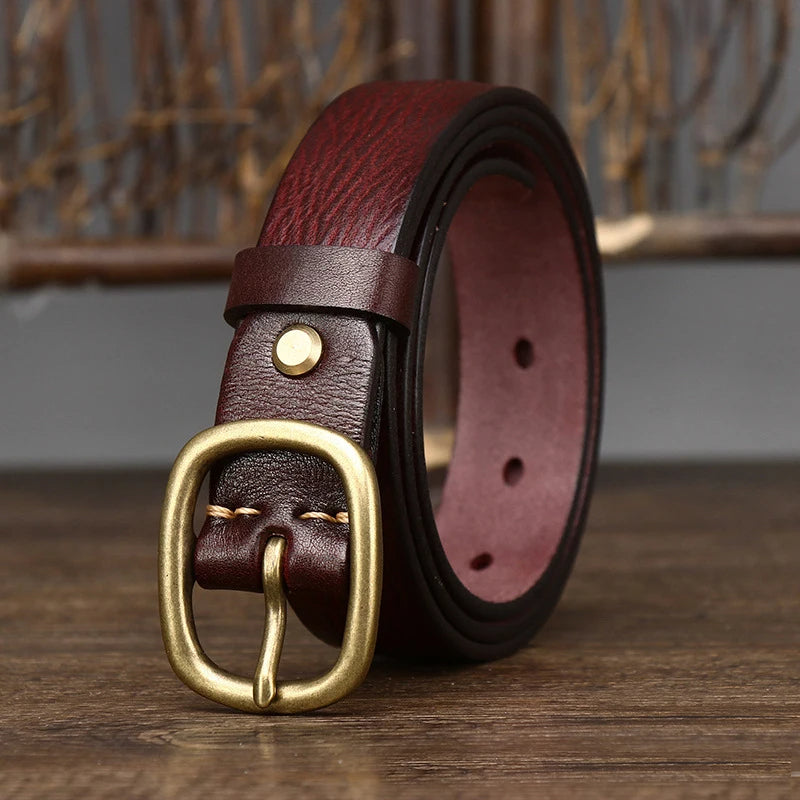 Naked Soles | LucienneBrass | Leather Belt – Vintage Metal Finish