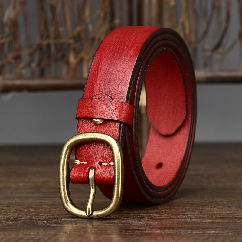 Naked Soles | LucienneBrass | Leather Belt – Vintage Metal Finish