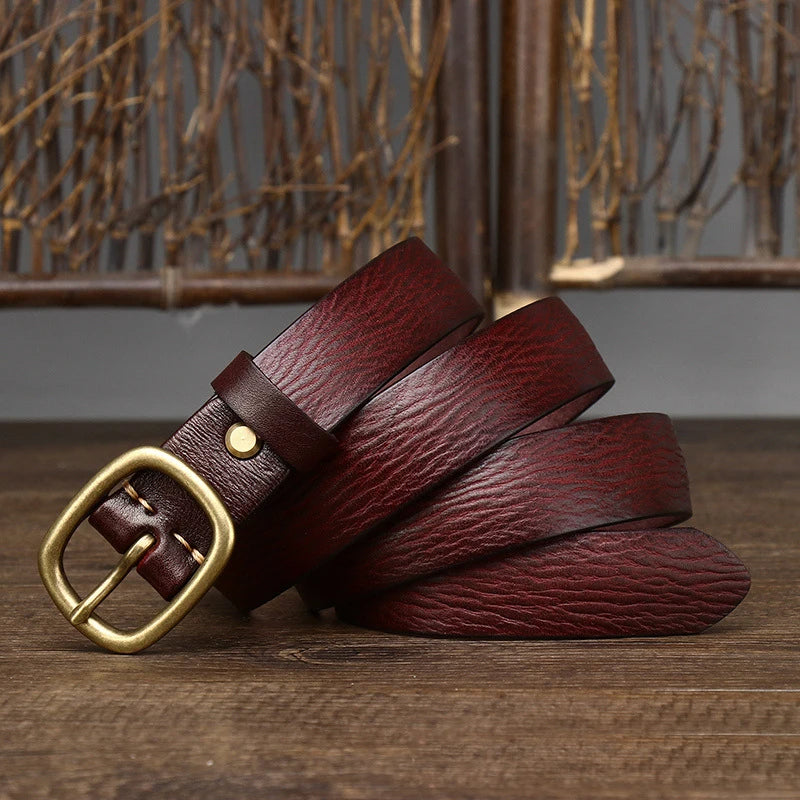 Naked Soles | LucienneBrass | Leather Belt – Vintage Metal Finish