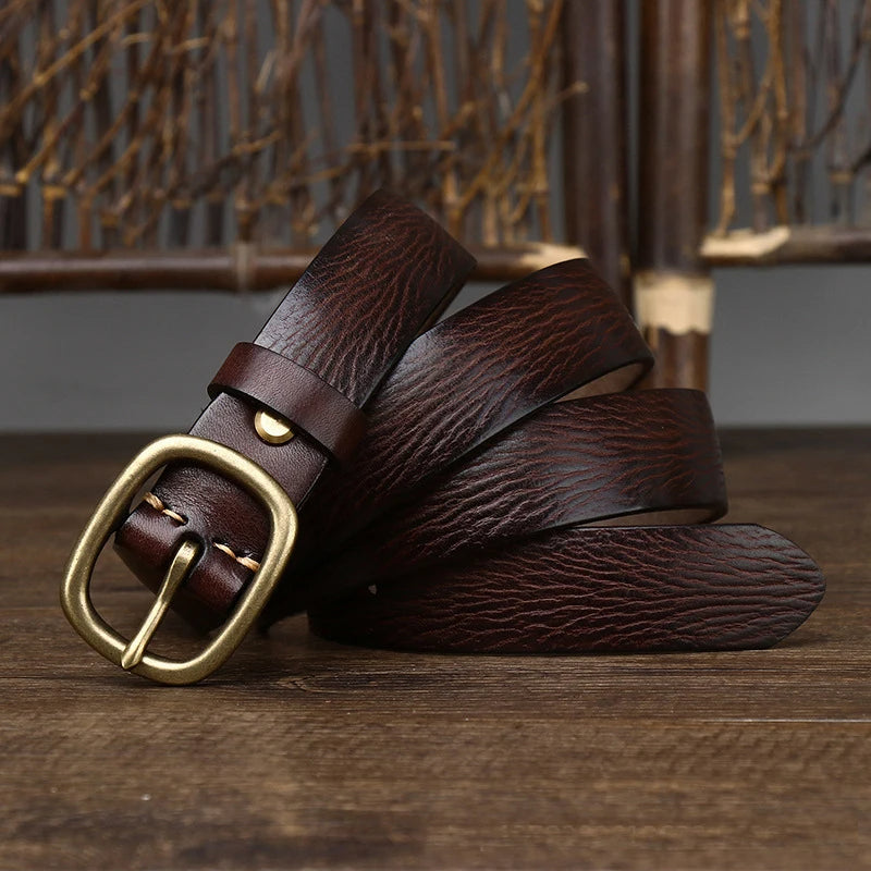 Naked Soles | LucienneBrass | Leather Belt – Vintage Metal Finish
