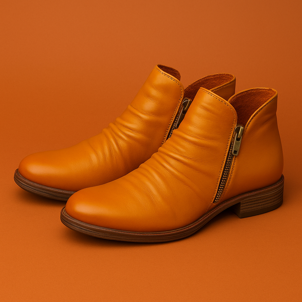 Naked Soles | Marcellis | Women's Leather Zip Boots – Sleek Design
