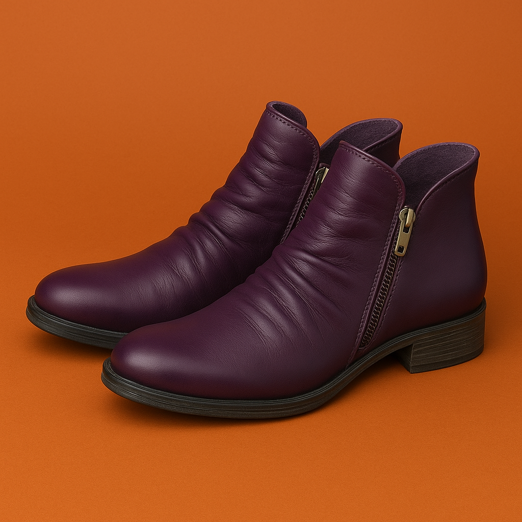 Naked Soles | Marcellis | Women's Leather Zip Boots – Sleek Design