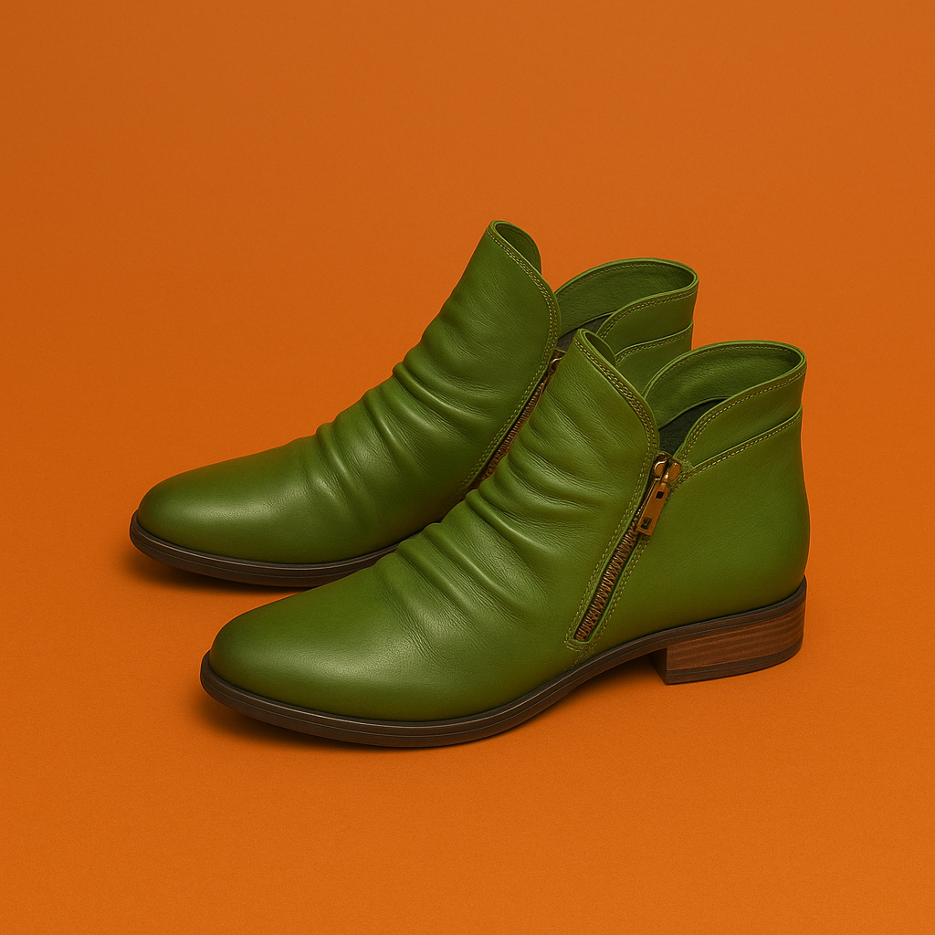 Naked Soles | Marcellis | Women's Leather Zip Boots – Sleek Design