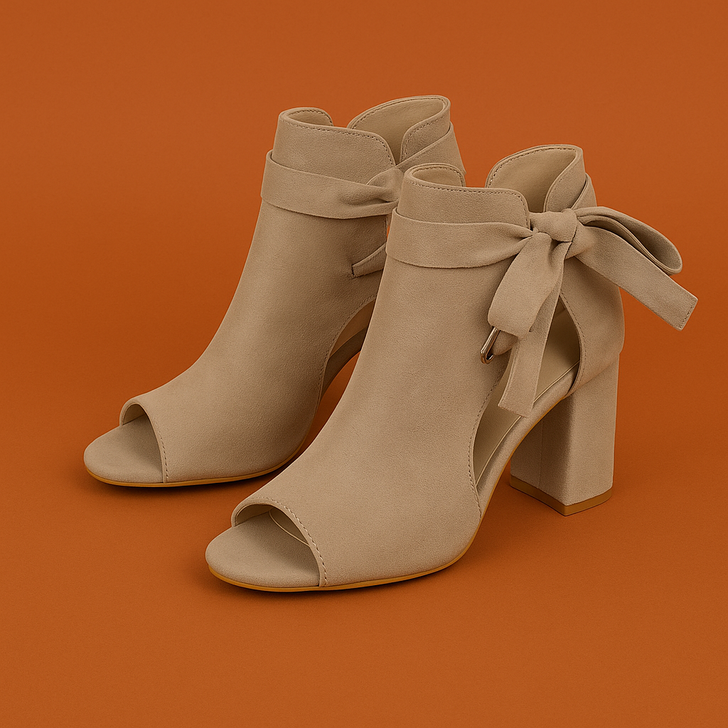 Naked Soles | MillieLuxe | Ladies’ High Heel Sandals with Bow – Elegant & Chic