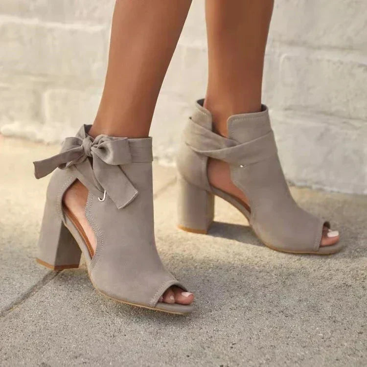 Naked Soles | MillieLuxe | Ladies’ High Heel Sandals with Bow – Elegant & Chic