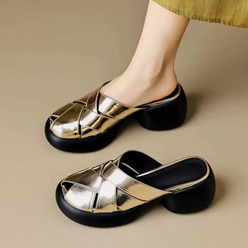 Naked Soles | StellarStep | Women's Mule Sandals – Effortless Shine