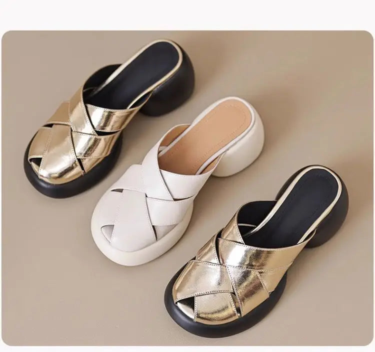 Naked Soles | StellarStep | Women's Mule Sandals – Effortless Shine