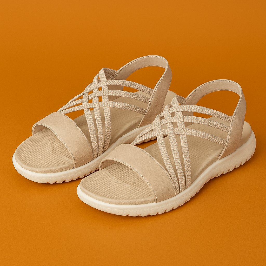 Naked Soles | StrideLuxe | Women's Striped Sandals – Chic Summer Design