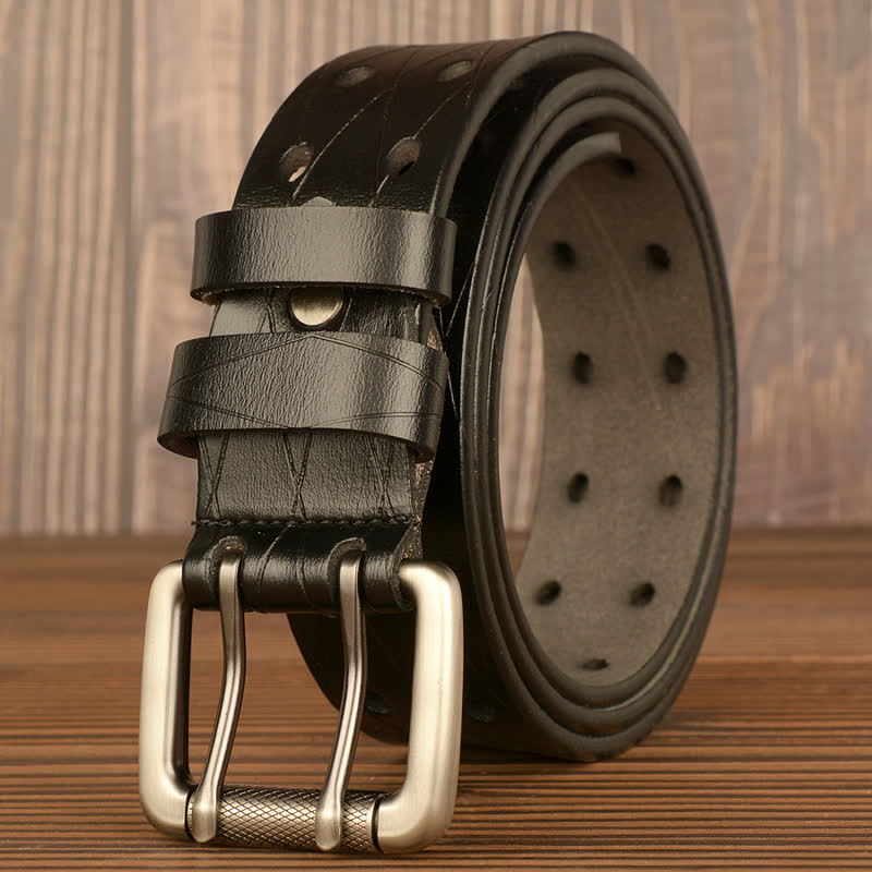Naked Soles | TwinHole | Men's Double Row Leather Belt – Classic Design