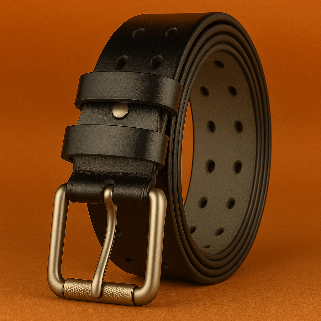 Naked Soles | TwinHole | Men's Double Row Leather Belt – Classic Design