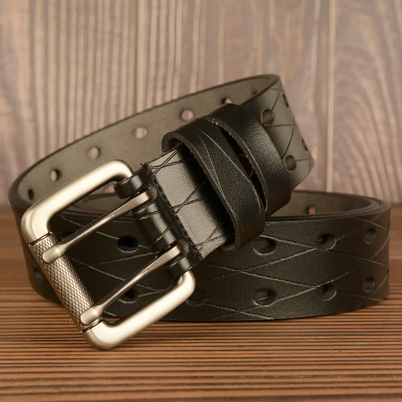 Naked Soles | TwinHole | Men's Double Row Leather Belt – Classic Design