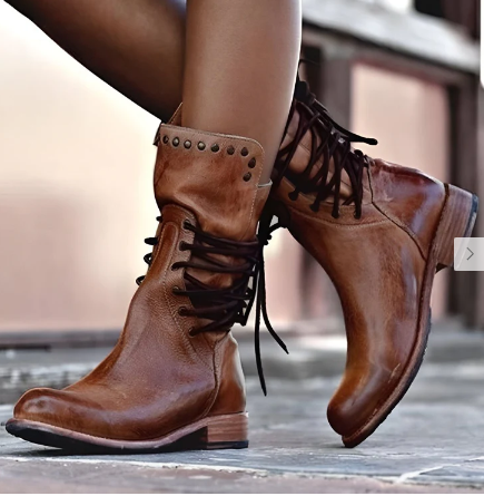 Naked Soles | Veyla | Women's Studded Leather Boots – Bold Sophistication