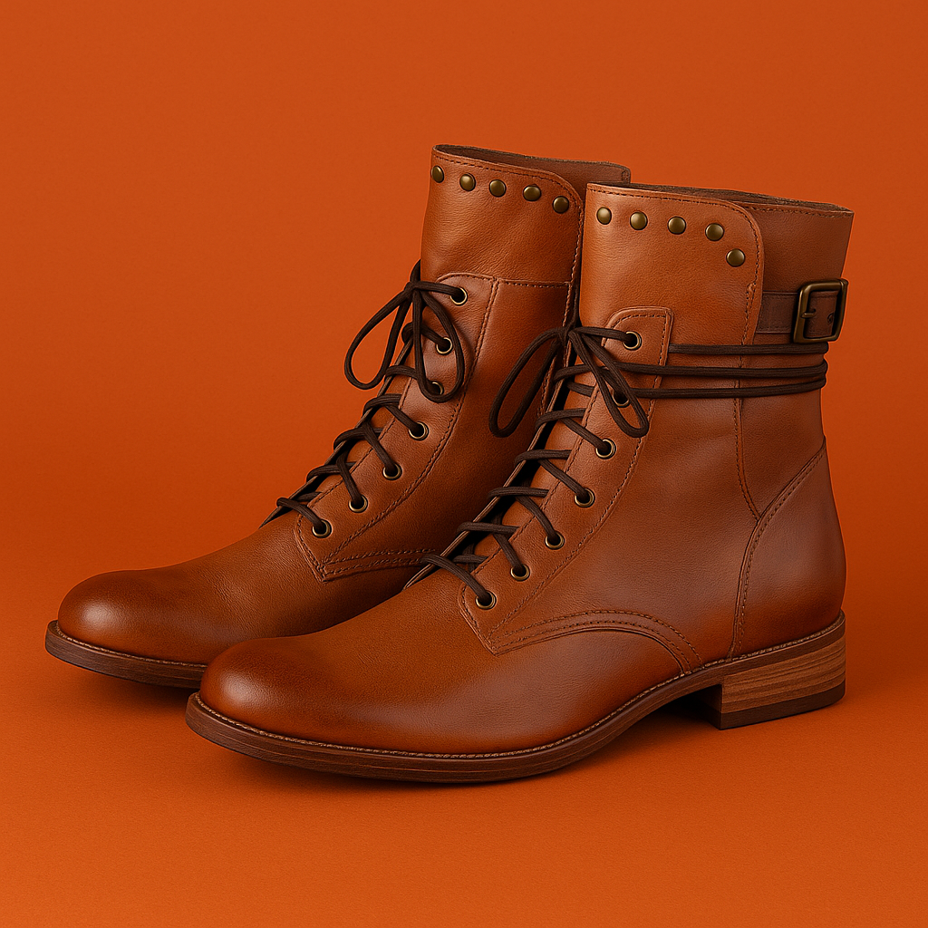 Naked Soles | Veyla | Women's Studded Leather Boots – Bold Sophistication
