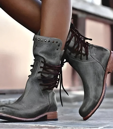 Naked Soles | Veyla | Women's Studded Leather Boots – Bold Sophistication