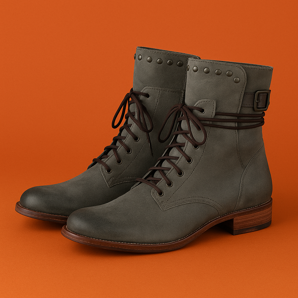 Naked Soles | Veyla | Women's Studded Leather Boots – Bold Sophistication