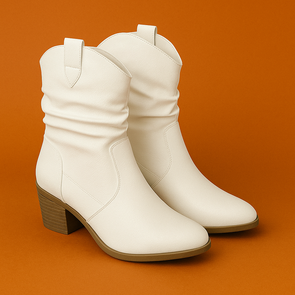 Naked Soles | WestNova | Women's Low-Heel PU Leather Cowboy Boots – Western Flair