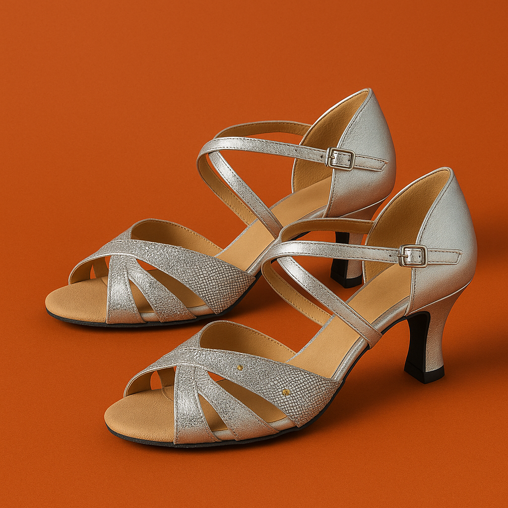 Naked Soles | Zayla | Women's Glitter Heel Sandals – Sparkling Summer Look