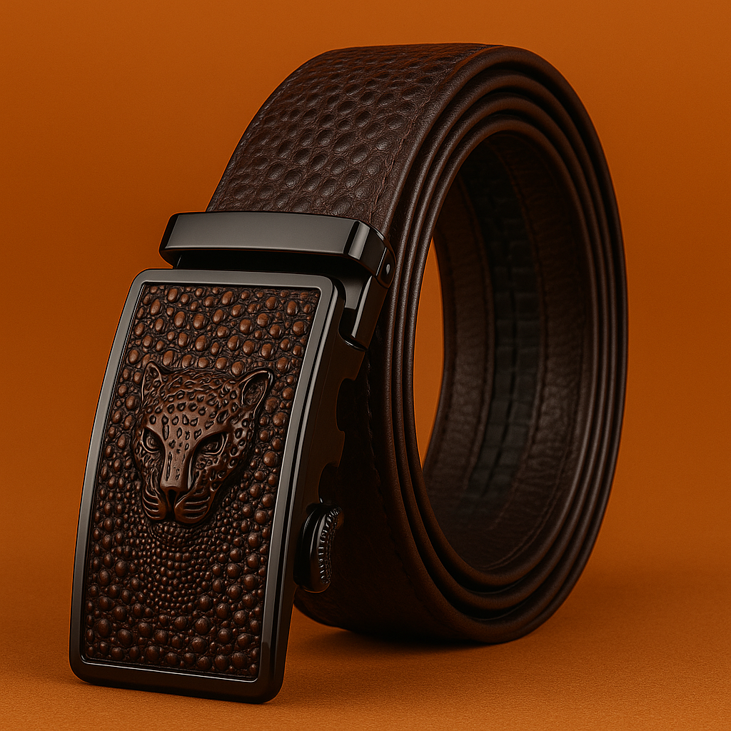 Naked Soles | GatorBold | Men's Alligator Head Buckle Leather Belt – Exotic Accent