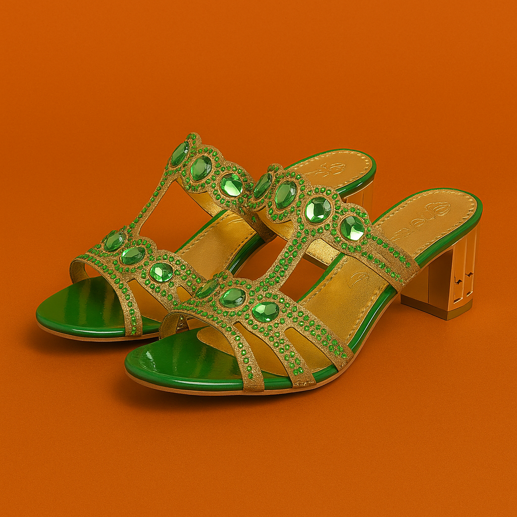 Naked Soles | GemLift | Crystal Gemstone Heel Sandals – Luxe Sparkle