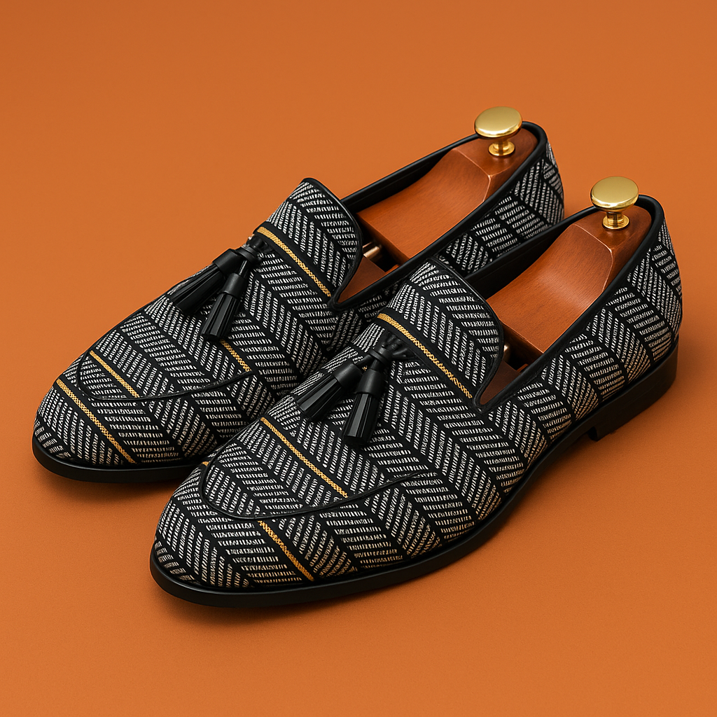Naked Soles | Lattico | Men's Checker Weave Loafers – Textured Look