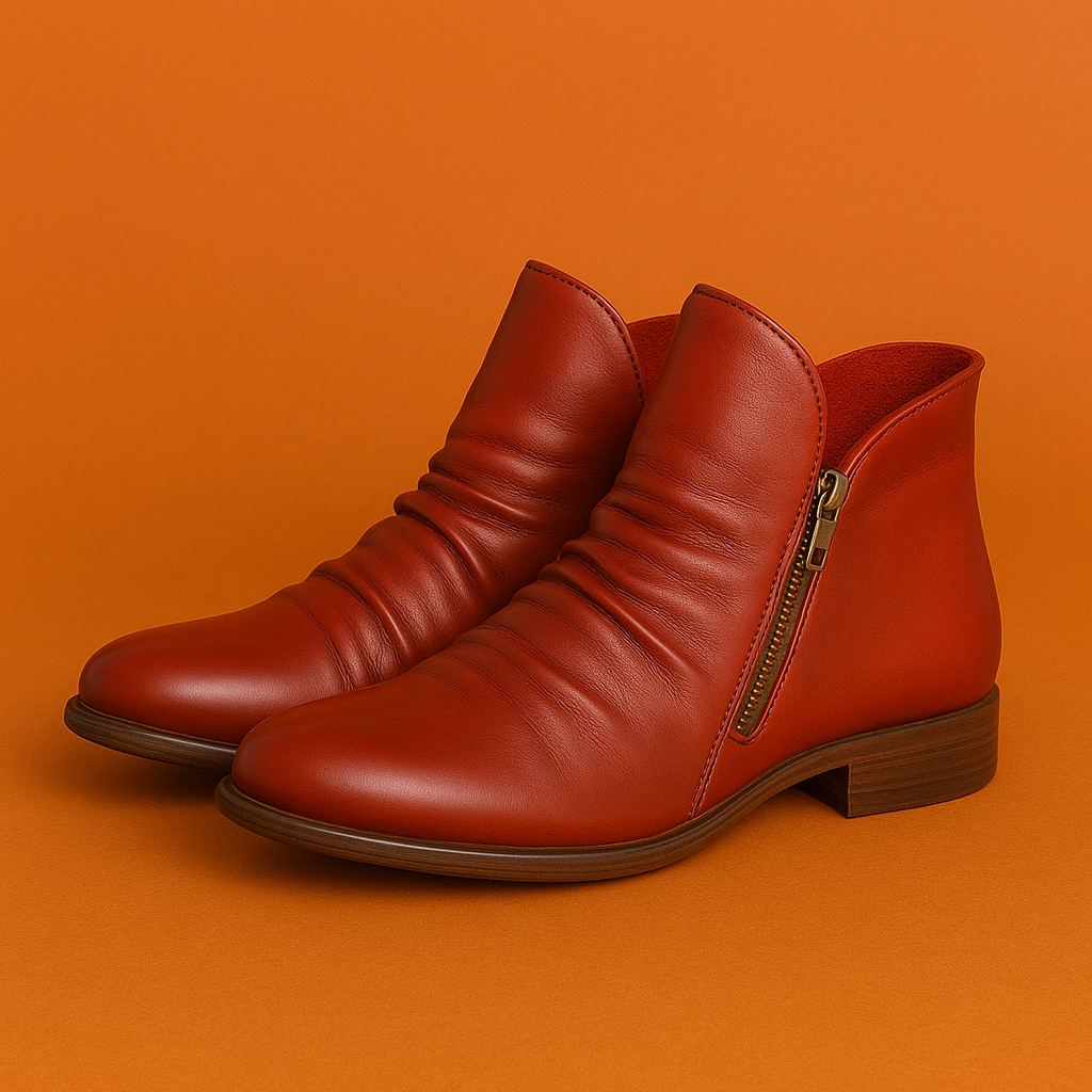Naked Soles | Marcellis | Women's Leather Zip Boots – Sleek Design
