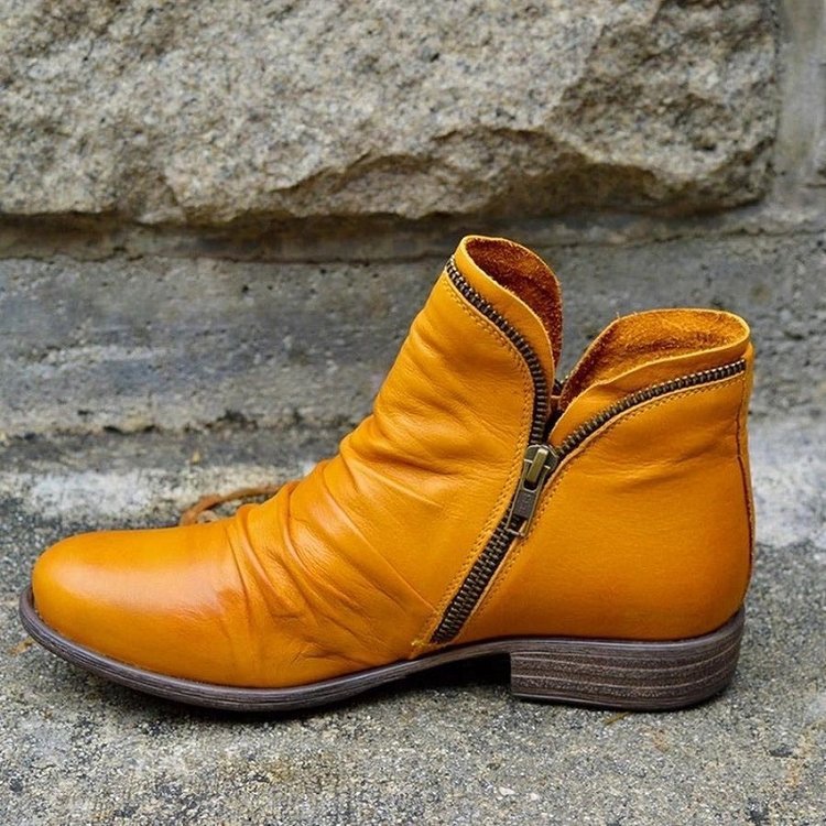 Naked Soles | Marcellis | Women's Leather Zip Boots – Sleek Design
