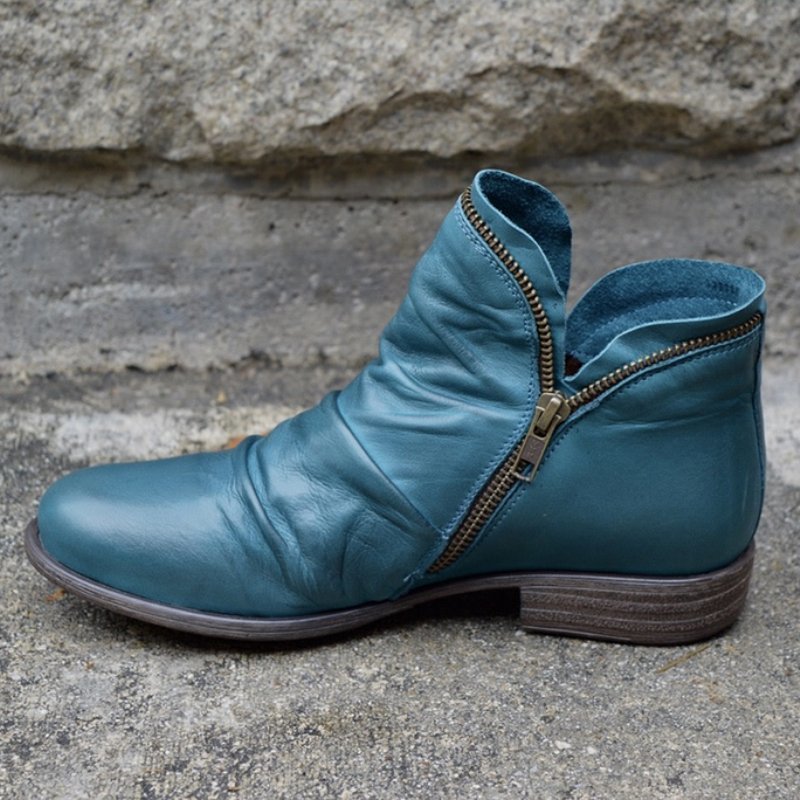 Naked Soles | Marcellis | Women's Leather Zip Boots – Sleek Design