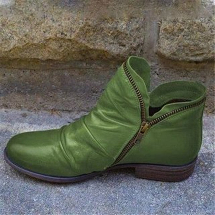 Naked Soles | Marcellis | Women's Leather Zip Boots – Sleek Design