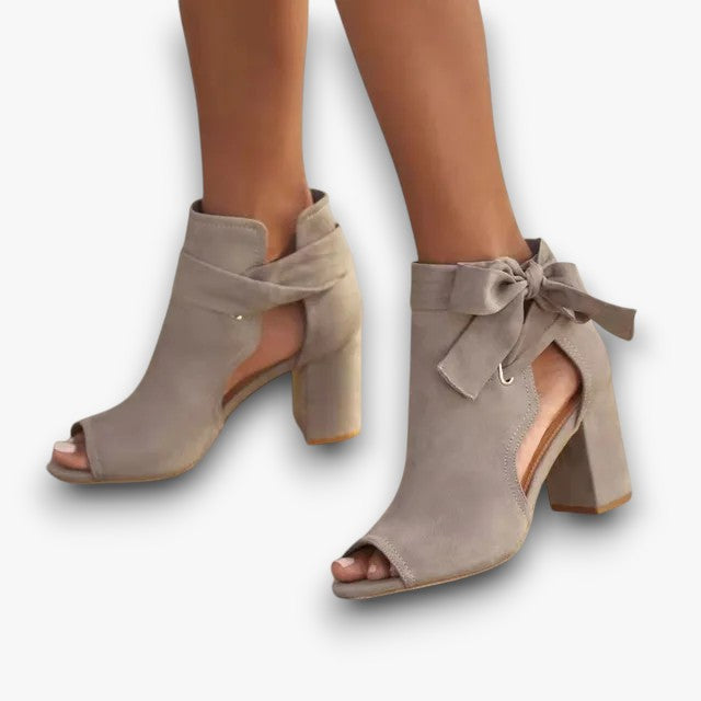 Naked Soles | MillieLuxe | Ladies’ High Heel Sandals with Bow – Elegant & Chic