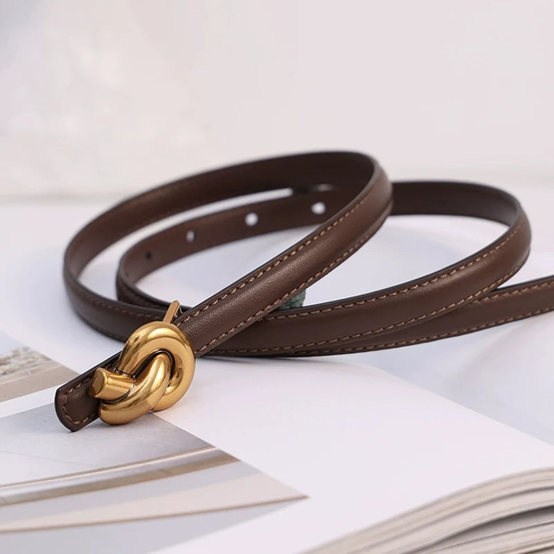 Naked Soles | VersetteKnot | Women's Leather Belt – Modern Twist Detail