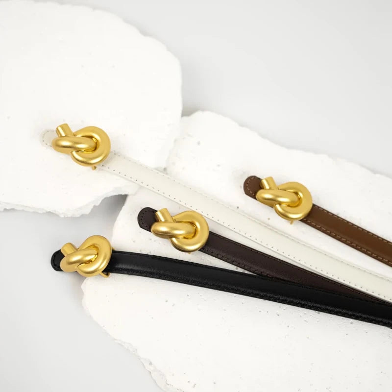 Naked Soles | VersetteKnot | Women's Leather Belt – Modern Twist Detail