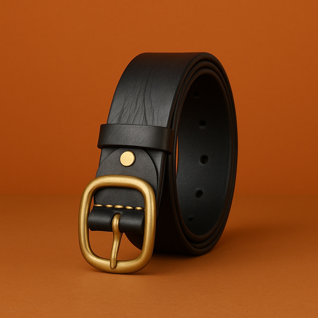 Naked Soles | LucienneBrass | Leather Belt – Vintage Metal Finish
